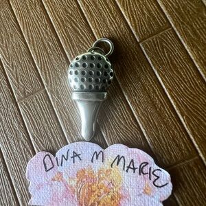 James Avery Retired Gold ball Tee Charm/pendant! 925